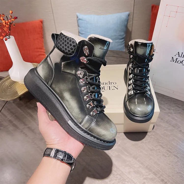 ALEXANDRO GRAHAM MACQUEEN GRAFFITI CHUNKY SOLE HIGH TOP SNEAKER BOOTS