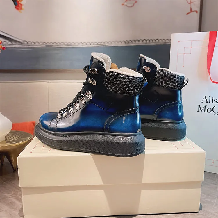 ALEXANDRO GRAHAM MACQUEEN GRAFFITI CHUNKY SOLE HIGH TOP SNEAKER BOOTS