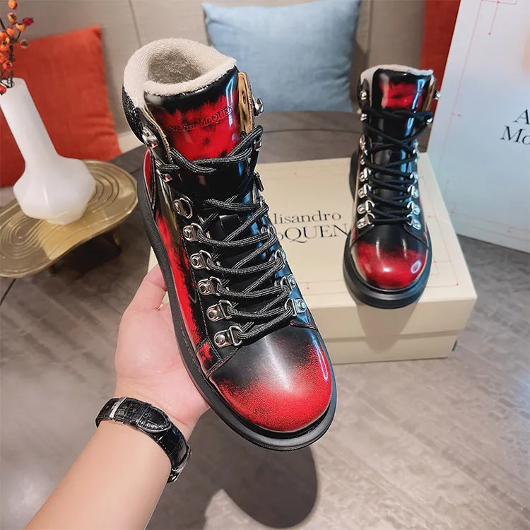 ALEXANDRO GRAHAM MACQUEEN GRAFFITI CHUNKY SOLE HIGH TOP SNEAKER BOOTS