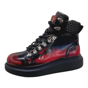 ALEXANDRO GRAHAM MACQUEEN GRAFFITI CHUNKY SOLE HIGH TOP SNEAKER BOOTS