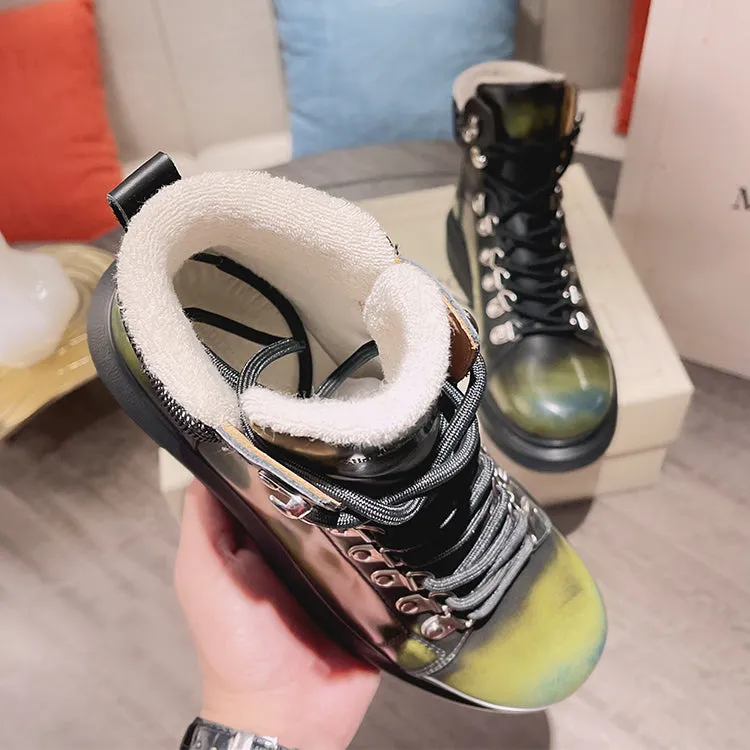 ALEXANDRO GRAHAM MACQUEEN GRAFFITI CHUNKY SOLE HIGH TOP SNEAKER BOOTS