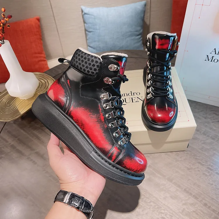ALEXANDRO GRAHAM MACQUEEN GRAFFITI CHUNKY SOLE HIGH TOP SNEAKER BOOTS