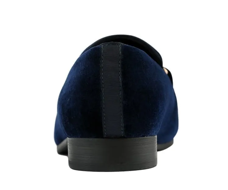 Amali Elegant Velvet Smoking Slippers Men’s With Gold Chain Ornament