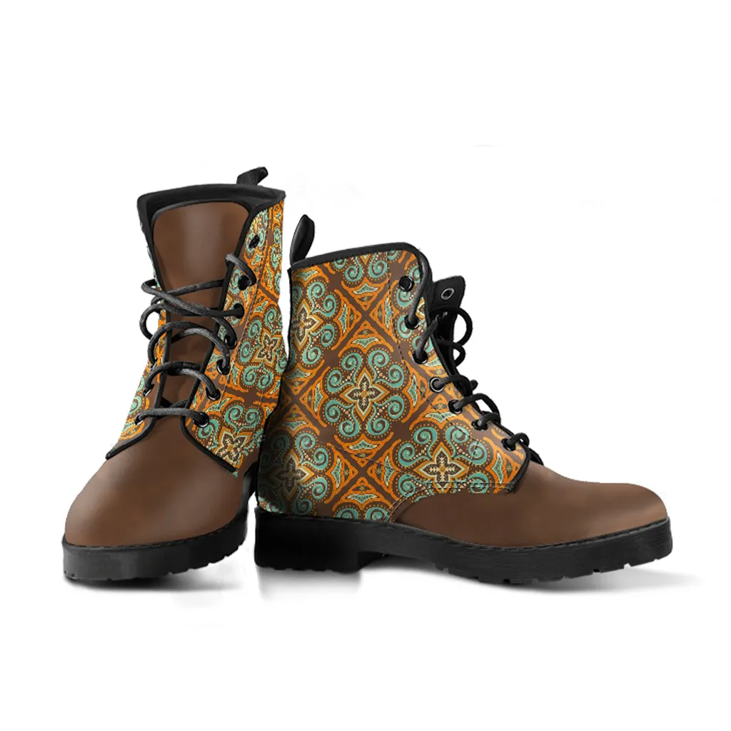 Classic Tan "Spat" Women's Vegan Leather Combat Boots
