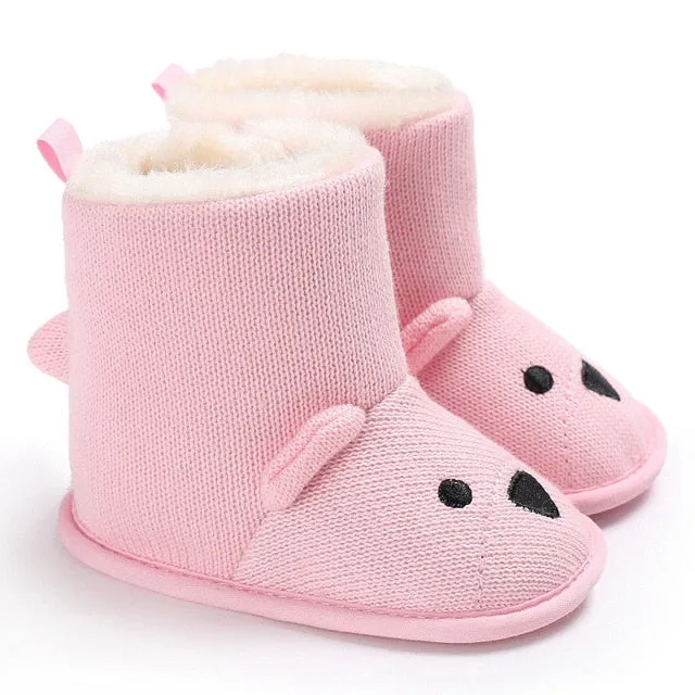 Winter Boots Infant Newborn Cute Cartoon Bear Shoes First Walkers Super Keep Warm Snowfield