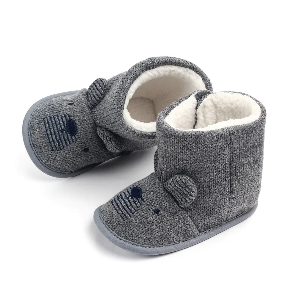 Winter Boots Infant Newborn Cute Cartoon Bear Shoes First Walkers Super Keep Warm Snowfield