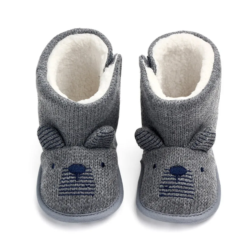 Winter Boots Infant Newborn Cute Cartoon Bear Shoes First Walkers Super Keep Warm Snowfield
