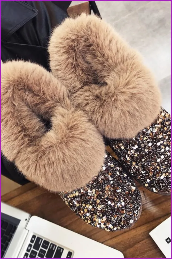 Women Winter Warm Lady Shiny Snow Boots DF058